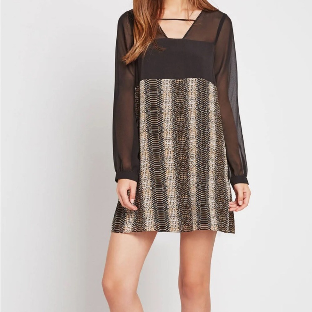 BCBGeneration black chiffon shift dress XXS